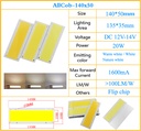 20W LED COB Light Module 140*50mm DC 12V 1500mA Warm / Natural White / White