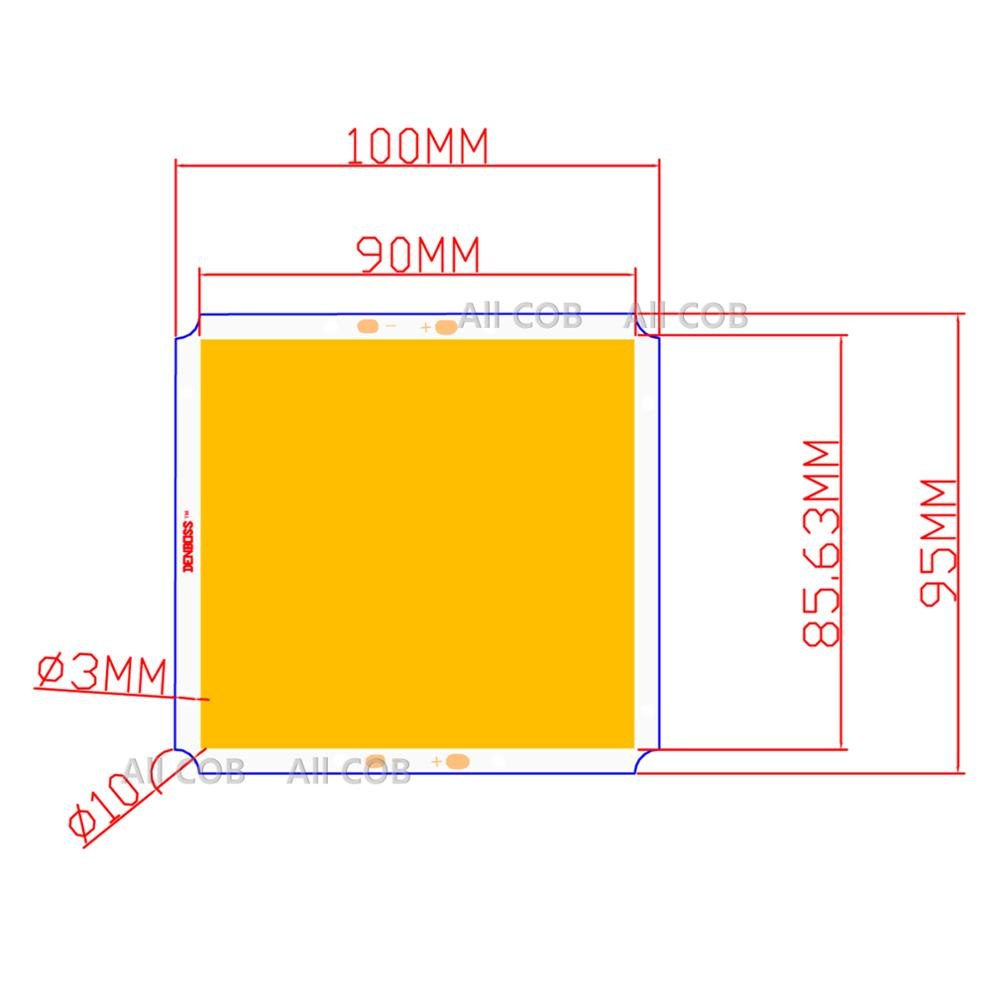 60W LED COB Light Module 100*95mm DC 12V 5A White/ Warm White