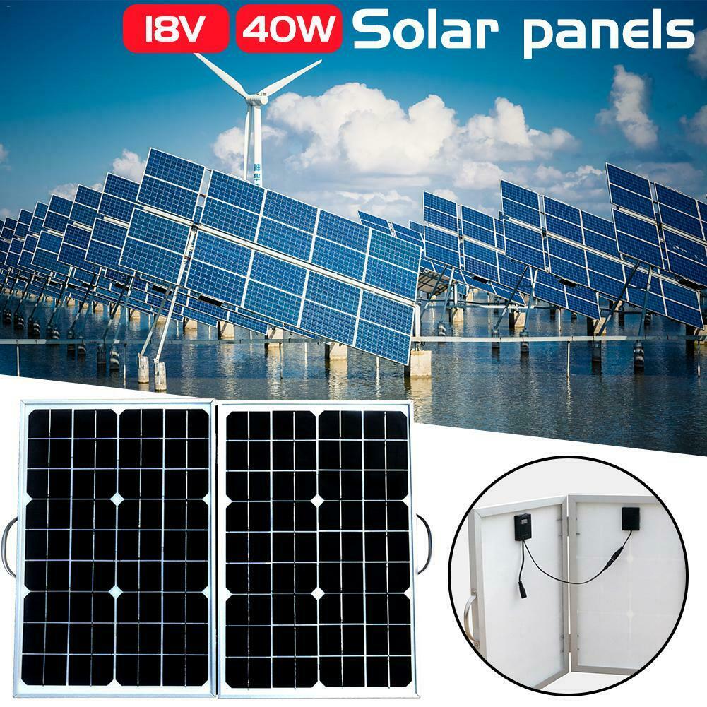 40W 18V Monocrystalline Folding Solar Panel Battery Charger