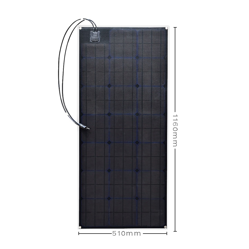 100W 20.5V Monocrystalline Flexible Solar Panel Battery Charger