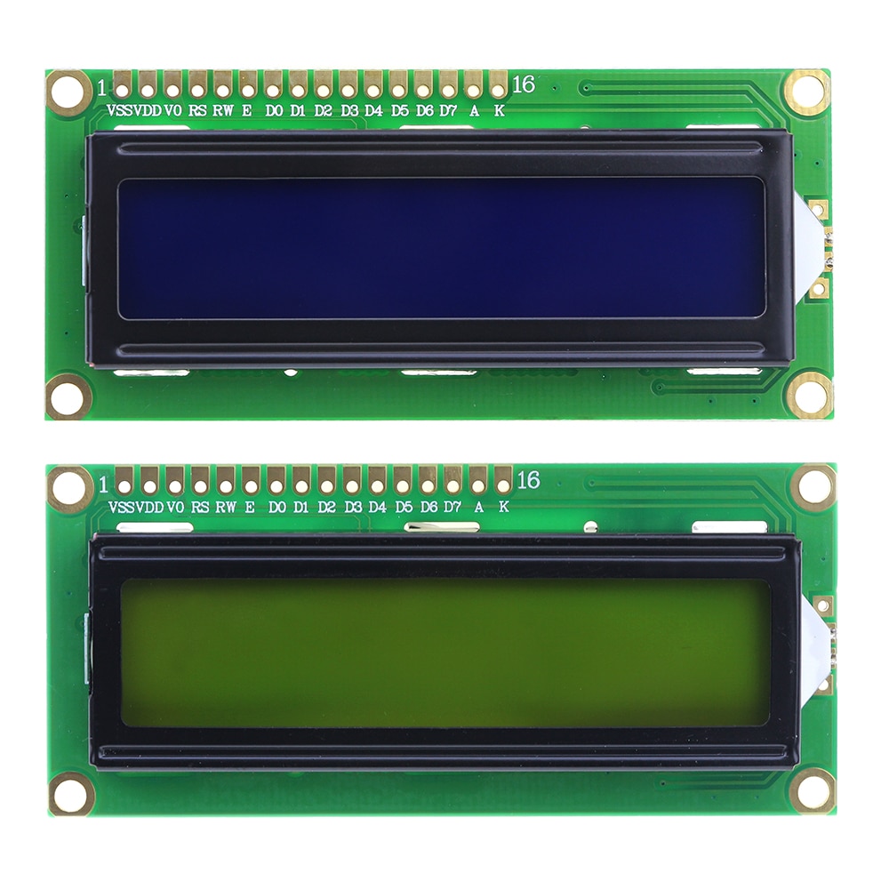 1602 16x2 LCD Display Screen Module 3V/5V Blue/Yellow-Green for Arduino