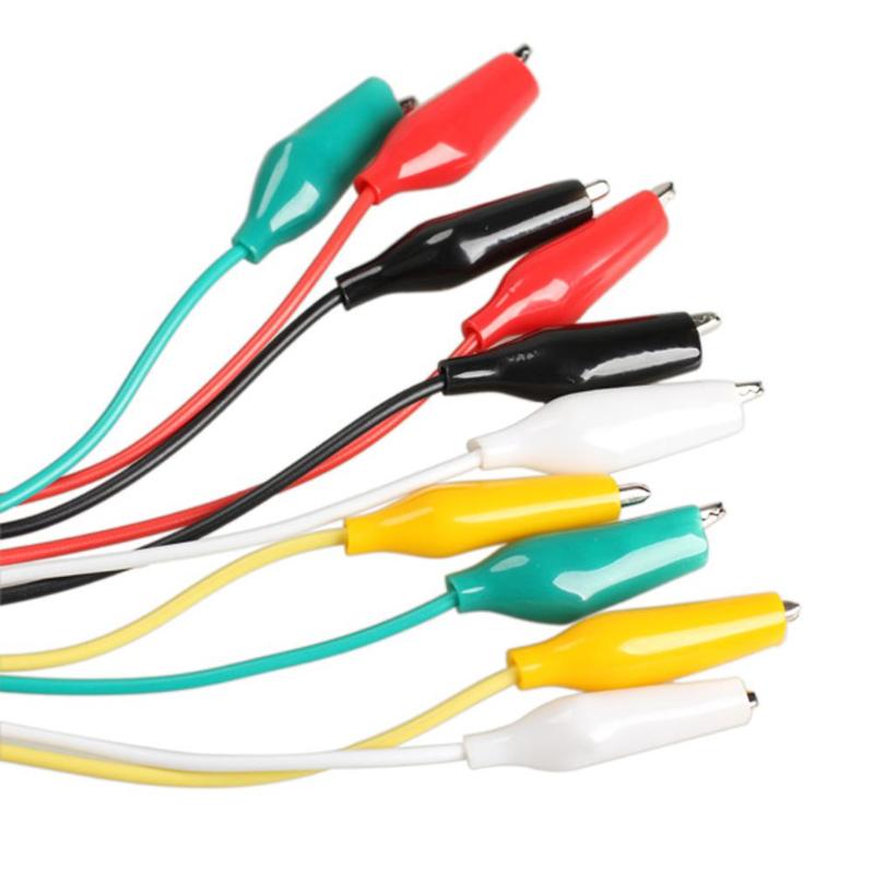 10pcs 50CM Colorful Crocodile Clips Cable Double-ended Jumper Test Leads Wire Electronics Connecting Wire Test Alligator Clips