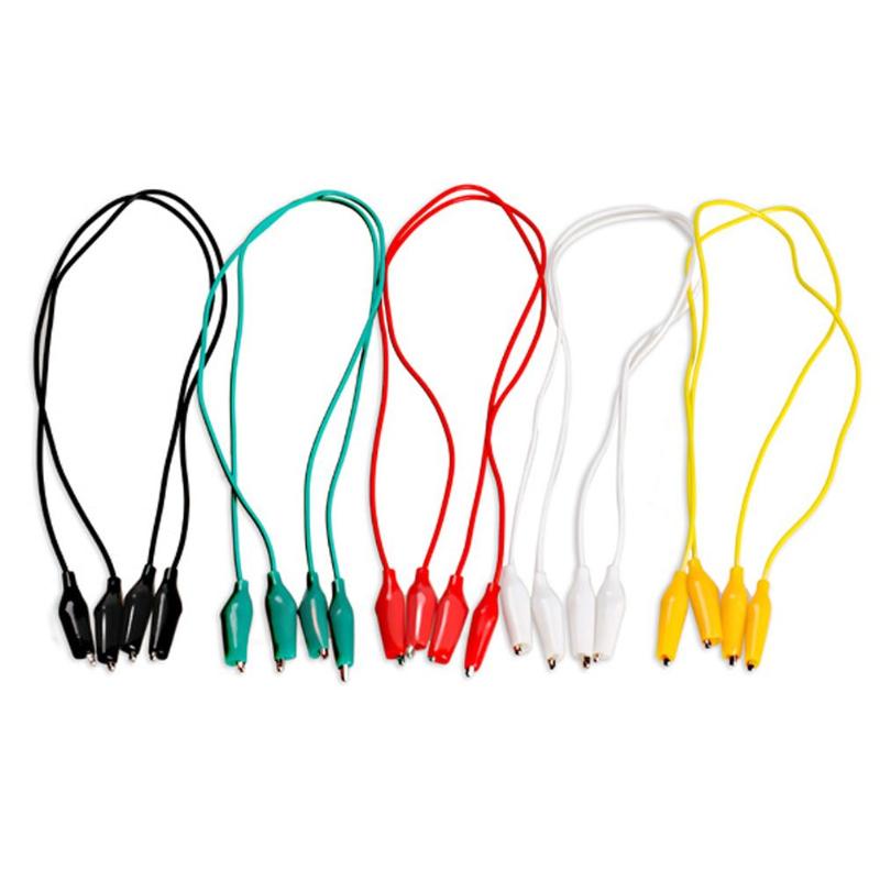 10pcs 50CM Colorful Crocodile Clips Cable Double-ended Jumper Test Leads Wire Electronics Connecting Wire Test Alligator Clips