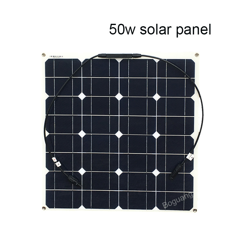 200W 12V Solar System 50W Solar Panel 20A Controller Cable Connector