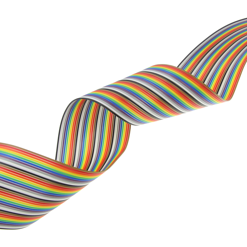 Ribbon Cable 20 WAY Flat Color  Rainbow Cable 1.27MM Pitch One Meter