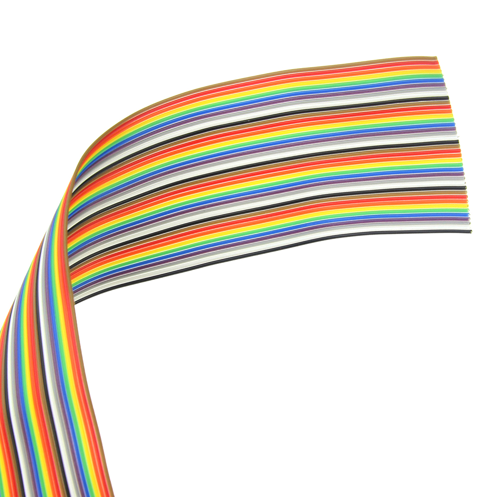 Ribbon Cable 20 WAY Flat Color  Rainbow Cable 1.27MM Pitch One Meter