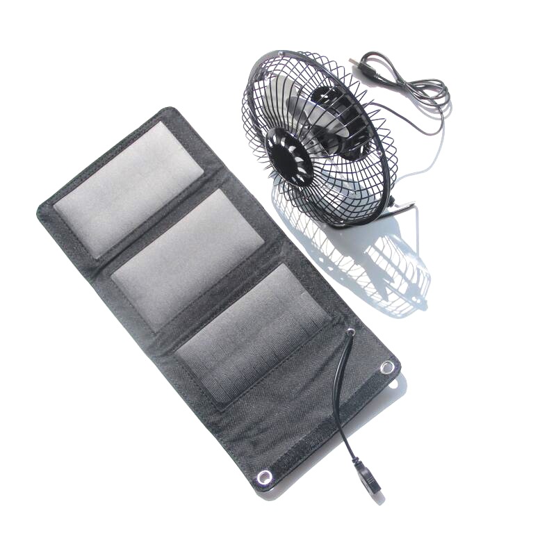 5W 5.5V Monocrystalline Folding Solar Panel+6 Inch Mini Fan