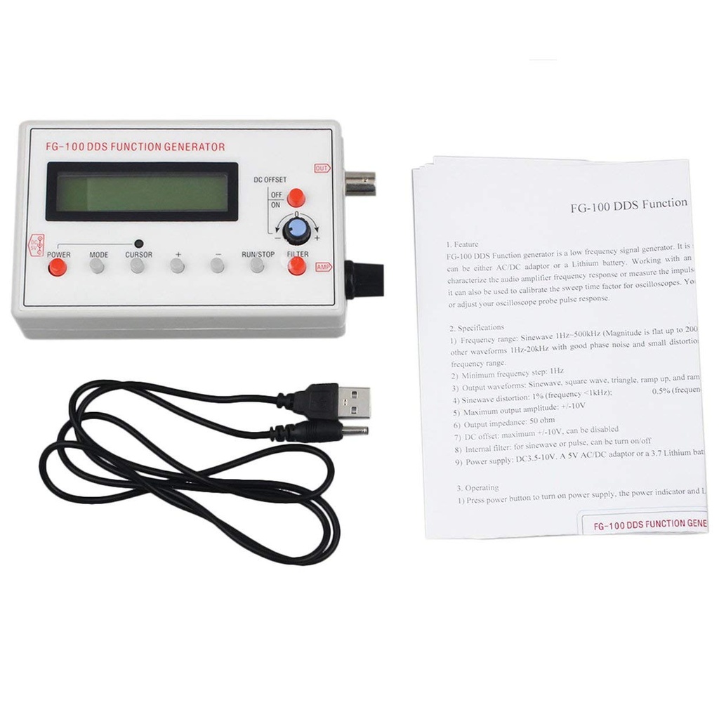 FG-100 DDS Function Signal Generator Frequency Counter 1Hz - 500KHz