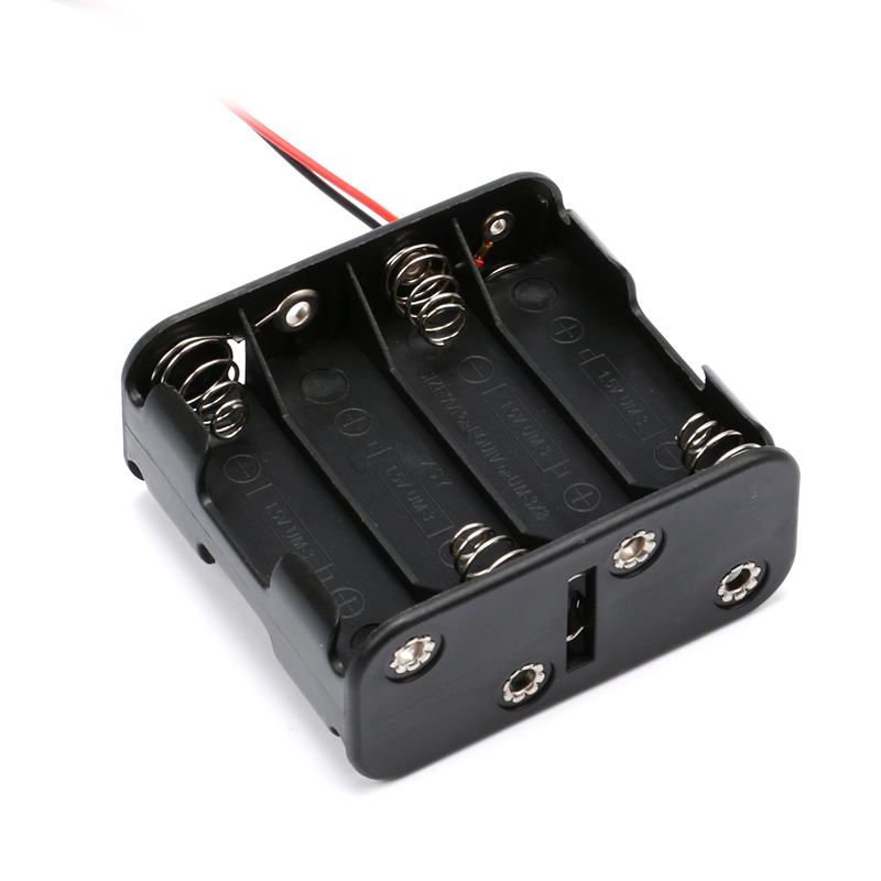 Double Side 4/6/8xAA Battery Holder Case Box Black With Wire Lead For AA batteries DIY