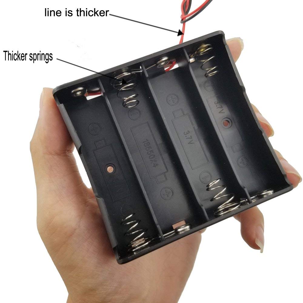 18650 Battery Storage Box Case 1 2 3 4 Slot Way DIY Batteries Clip Holder Container With Wire Lead Pin