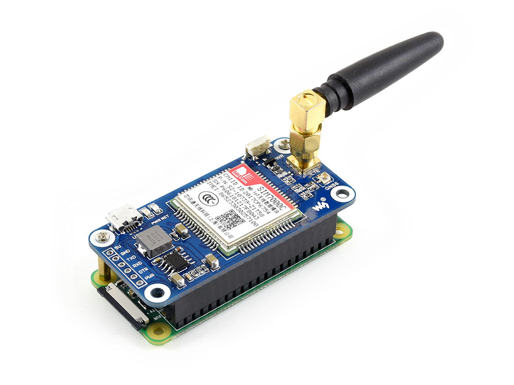 NB-IoT / eMTC / EDGE / GPRS / GNSS HAT for Raspberry Pi Based on SIM7000E