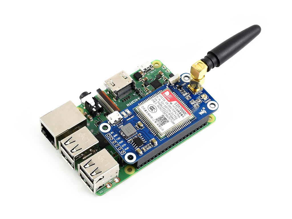 NB-IoT / eMTC / EDGE / GPRS / GNSS HAT for Raspberry Pi Based on SIM7000E