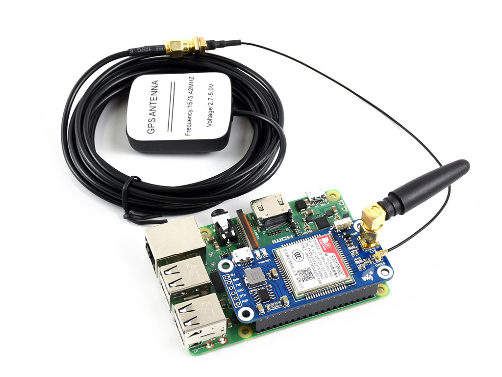 NB-IoT / eMTC / EDGE / GPRS / GNSS HAT for Raspberry Pi Based on SIM7000E