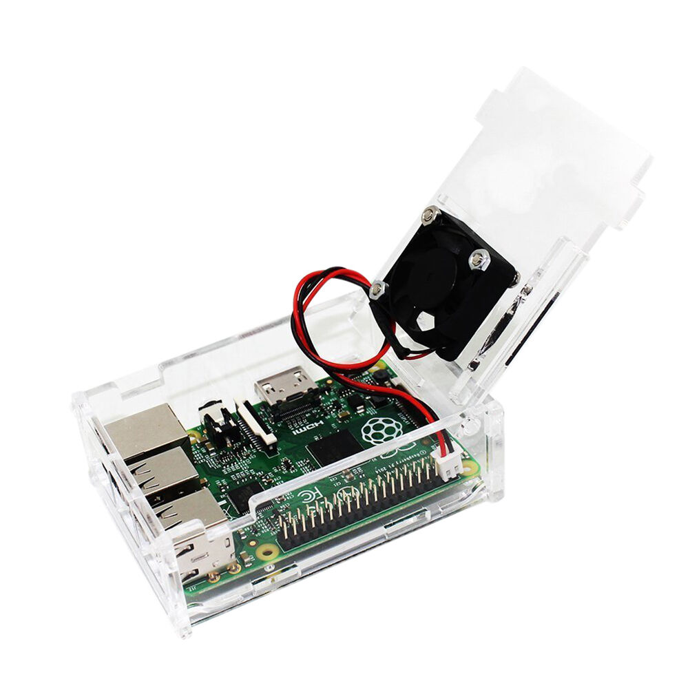 Transparent Case With Fan for Raspberry Pi Pi 2B/3B/3B+