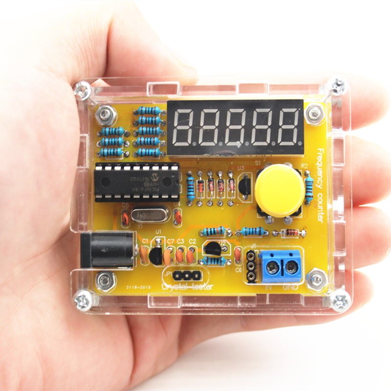 1Hz-50MHz Frequency Counter Meter Crystal Oscillator Tester with Shell Parts LED DIY Kits