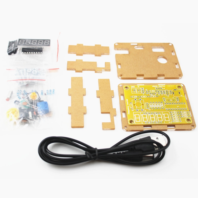 1Hz-50MHz Frequency Counter Meter Crystal Oscillator Tester with Shell Parts LED DIY Kits