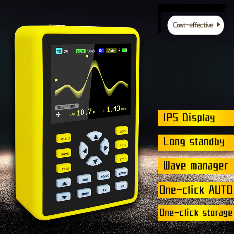 FNIRSI-5012H 100MHz Analog Bandwidth 500MS/s Sampling Rate 2.4-inch IPS Screen Digital Oscilloscope