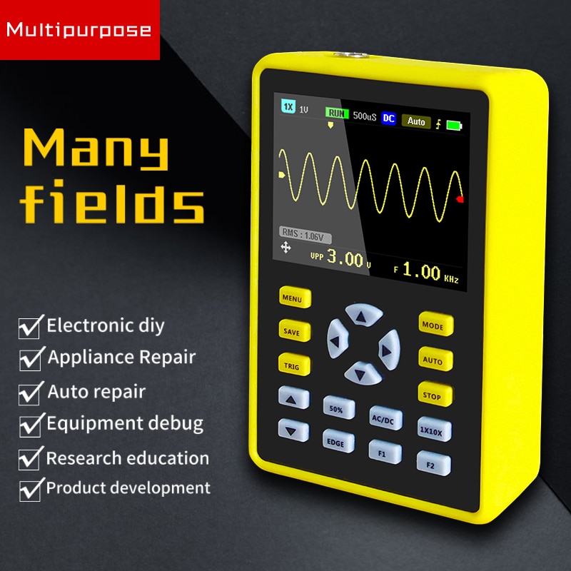 FNIRSI-5012H 100MHz Analog Bandwidth 500MS/s Sampling Rate 2.4-inch IPS Screen Digital Oscilloscope