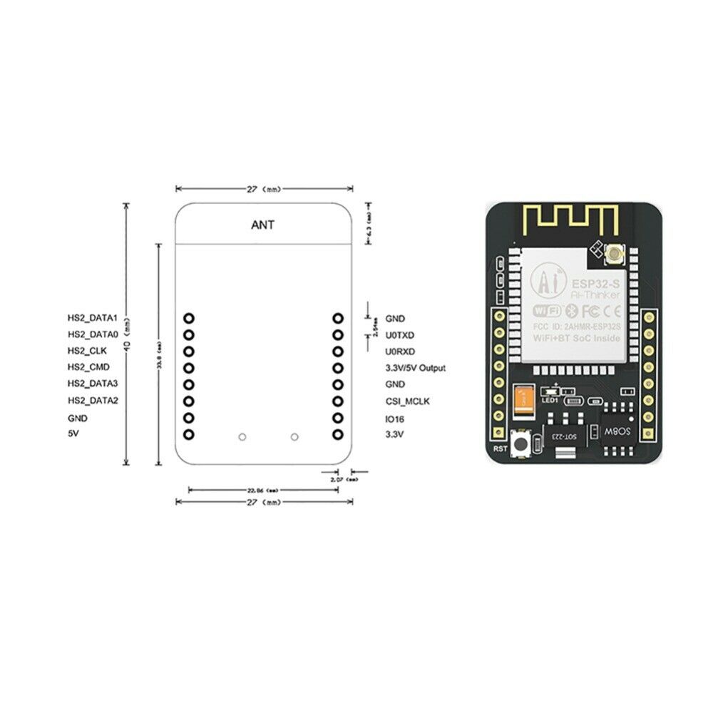 ESP32-CAM ESP32 5V WIFI Bluetooth Development Board with OV2640 Camera Module