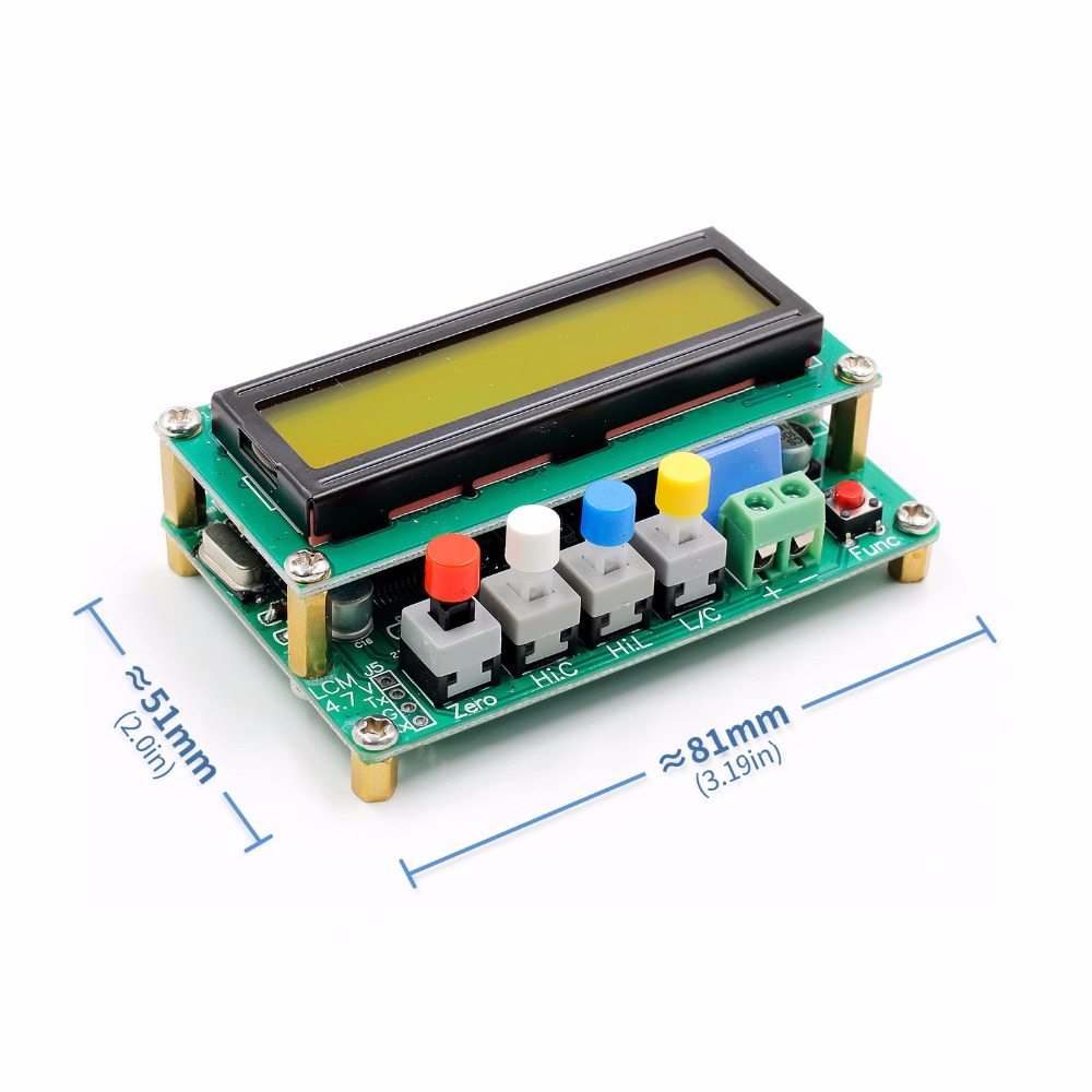 LC100-A 1pF-100mF 1uH-100H Digital LCD Capacitance Meter Inductance Tester + Test Clip