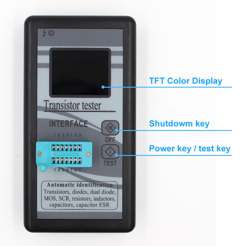 128*160 TFT Color Display Capacitance Resistor Inductance ESR LCR Meter Transistor Tester