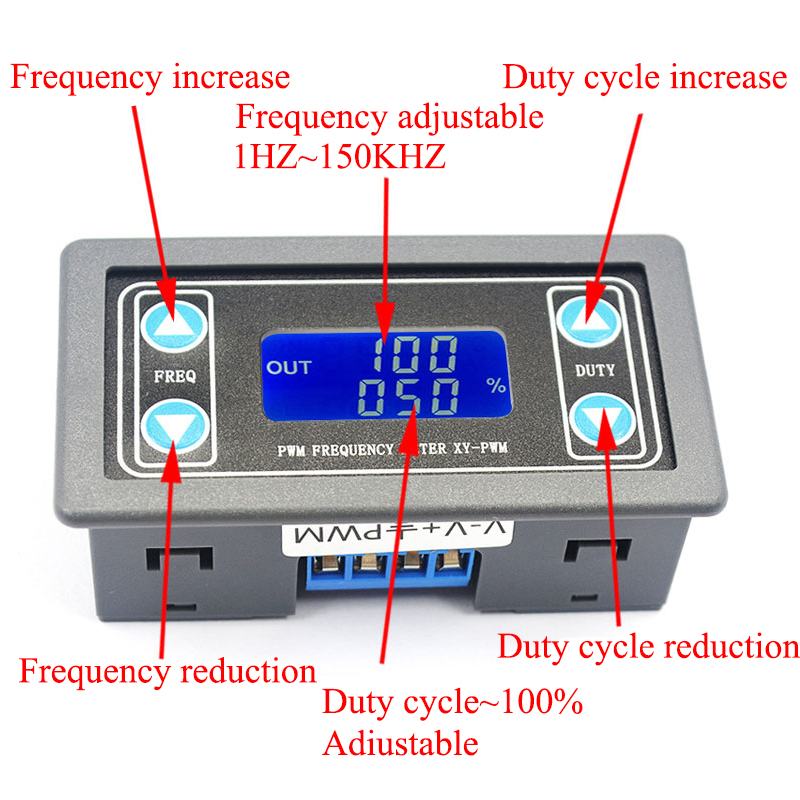 1Hz-150KHz PWM脉冲频率占空比可调模块信号发生器