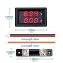 0.56'' DC100V 10A 50A 100A Blue Red Dual LED Display Mini Digital Current Voltage Meter