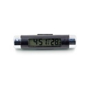 2 in1 Car Digital LCD Temperature Thermometer Automotive Blue Backlight Clock with Clip