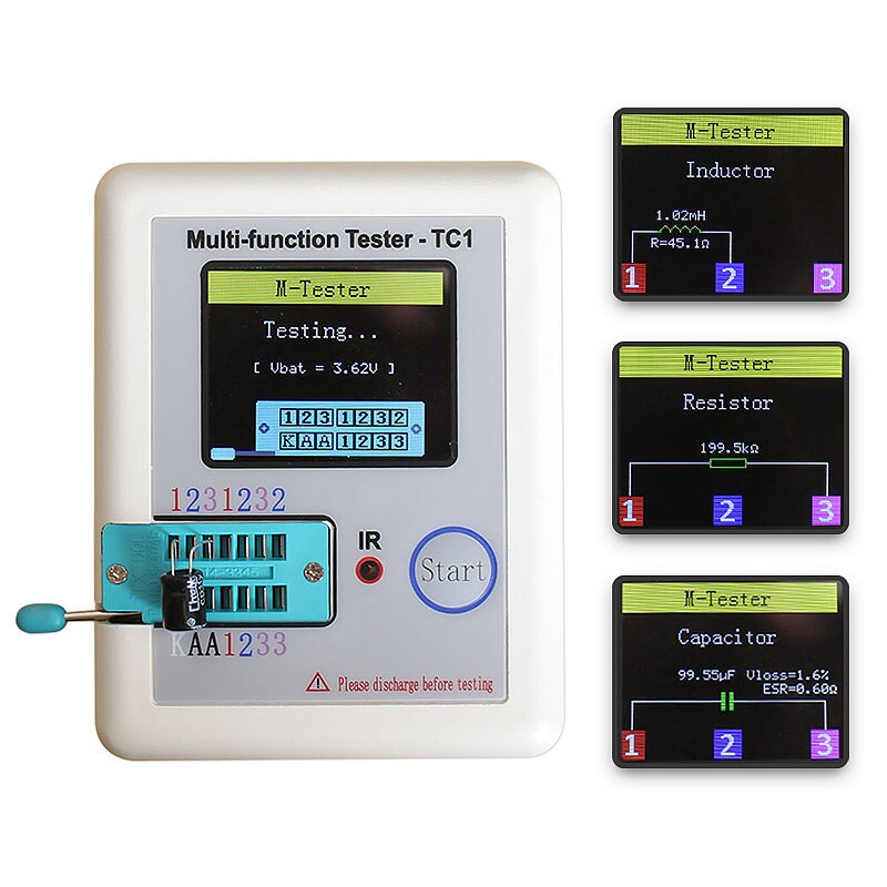 LCR-TC1 1.8inch Colorful Display TFT Backlight Multi-functional Transistor Tester