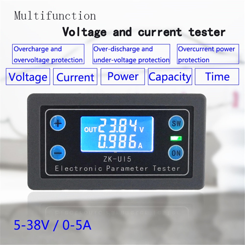 Voltage and Current Meter Undervoltage and Overvoltage Protection Battery Control Voltage Meter