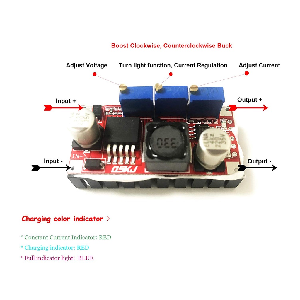 DC-DC 7-35V to 1.25-30V CC CV LED Buck Converter Power Supply Charging Module QS-2405CCBD-15W