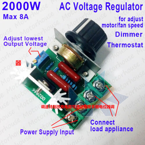 2000W Speed Controller SCR Voltage Regulator Dimming Dimmer Thermostat