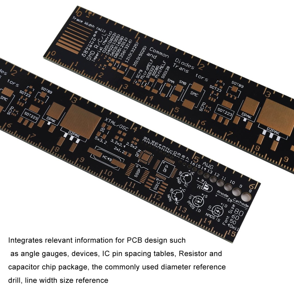 B37 6 Inch 15cm PCB Ruler Measuring Tool Soldering Up Surface for Electronic Engineers/Makers