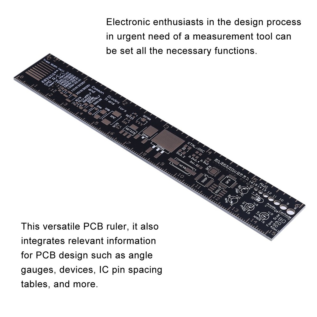 B37 6 Inch 15cm PCB Ruler Measuring Tool Soldering Up Surface for Electronic Engineers/Makers