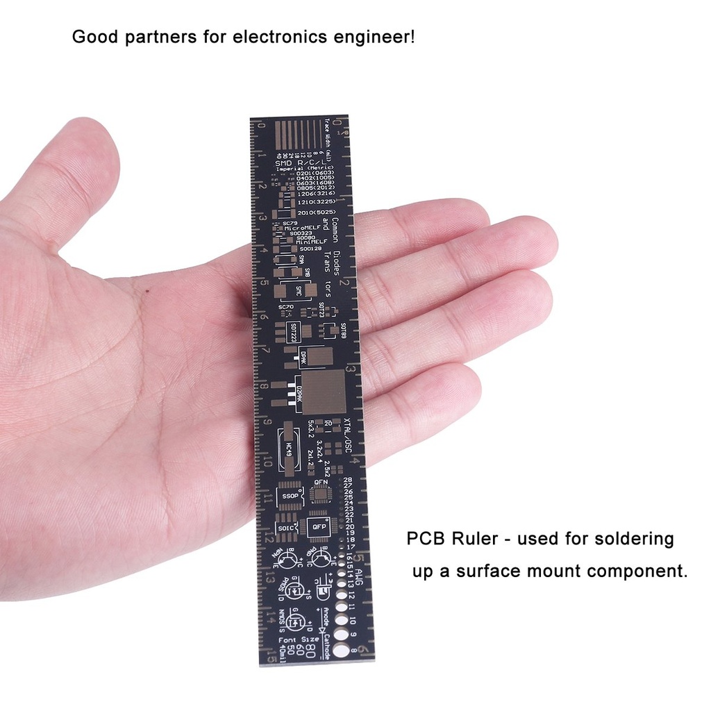 B37 6 Inch 15cm PCB Ruler Measuring Tool Soldering Up Surface for Electronic Engineers/Makers