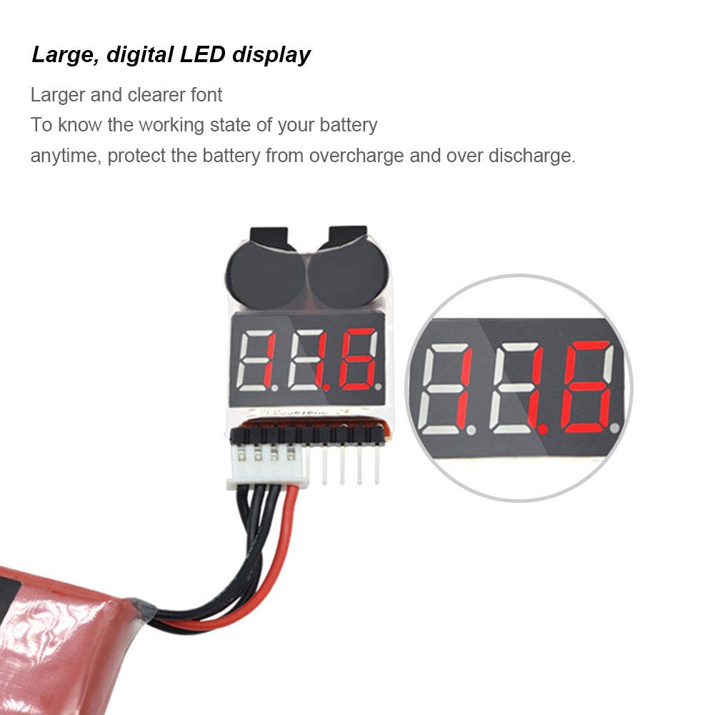 1-8S Lipo Battery Tester Low Voltage Buzzer Alarm
