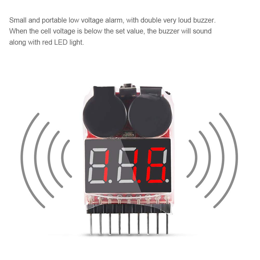 1-8S Lipo Battery Tester Low Voltage Buzzer Alarm