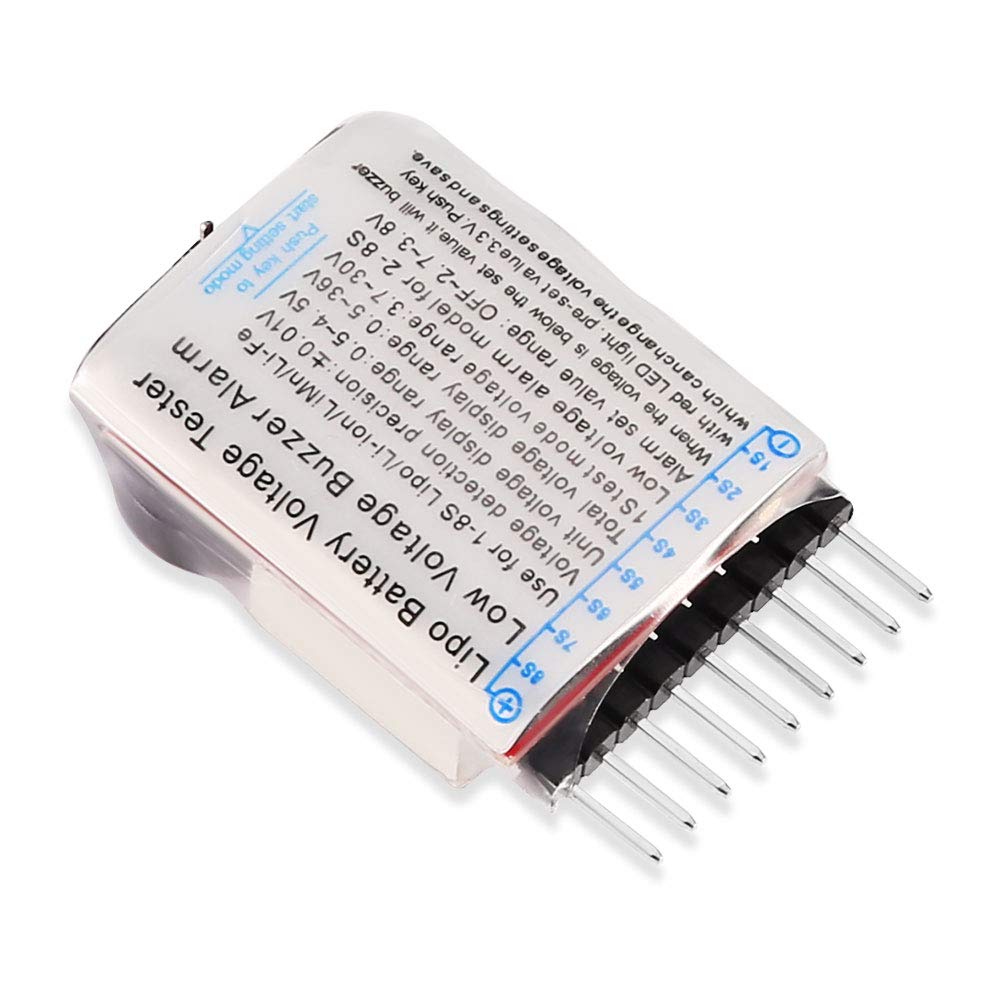 1-8S Lipo Battery Tester Low Voltage Buzzer Alarm