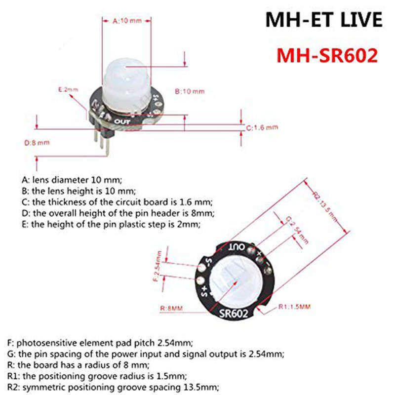 Mini SR602 Motion Sensor Detector Module Pyroelectric Infrared Sensor Switch