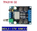TPA3116 D2 50W+50W Dual Channel DC4.5-27V Digital Power Amplifier 50Wx2 Stereo