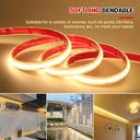DC24V Waterproof IP68 COB LED Light Strip 360LEDs/m 5M/16.4ft High Density Flexible Tape 3000-6500K