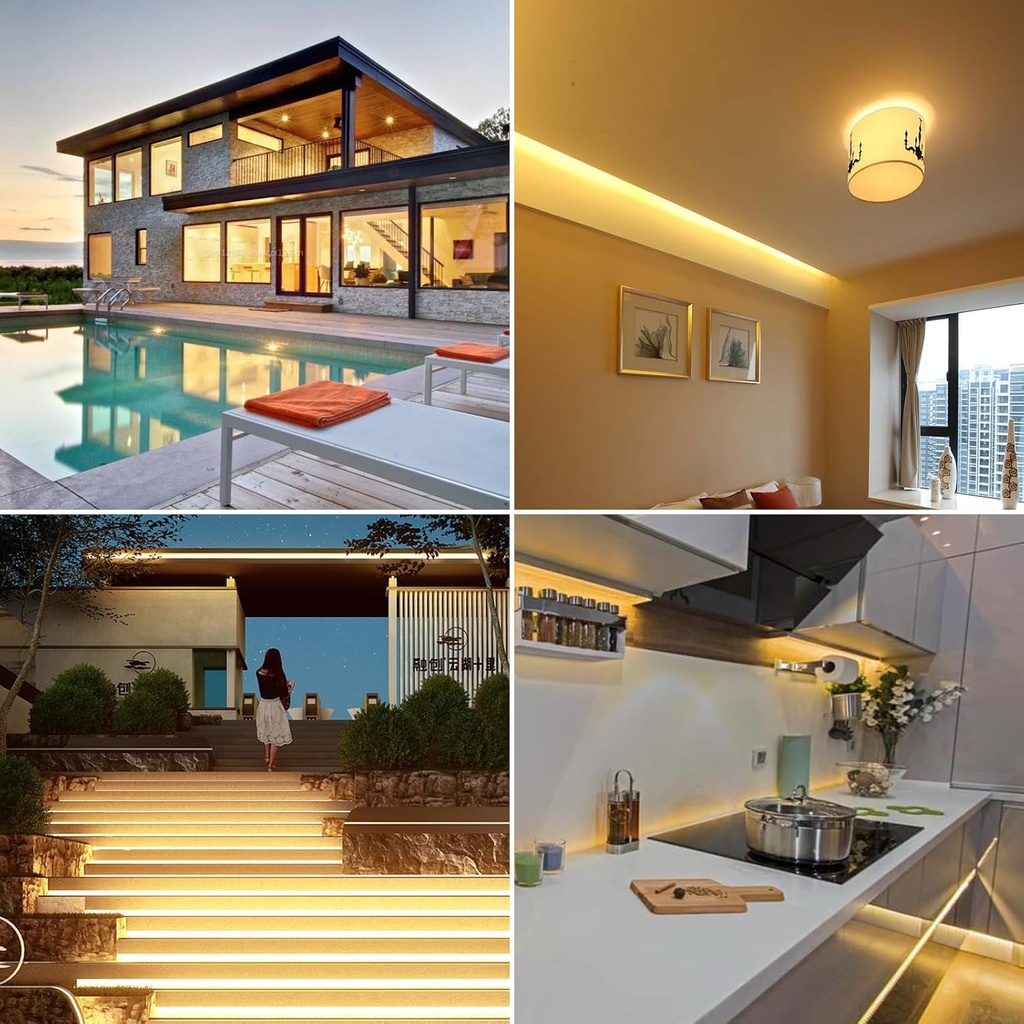 DC24V Waterproof IP68 COB LED Light Strip 360LEDs/m 5M/16.4ft High Density Flexible Tape 3000-6500K