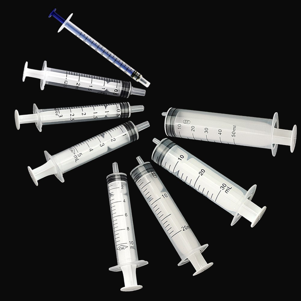 1/2/3/5/10/20/30/50ml Sterile Syringes Multi Capacity Plastic Reusable Measuring Nutrient Injection For Hydroponics