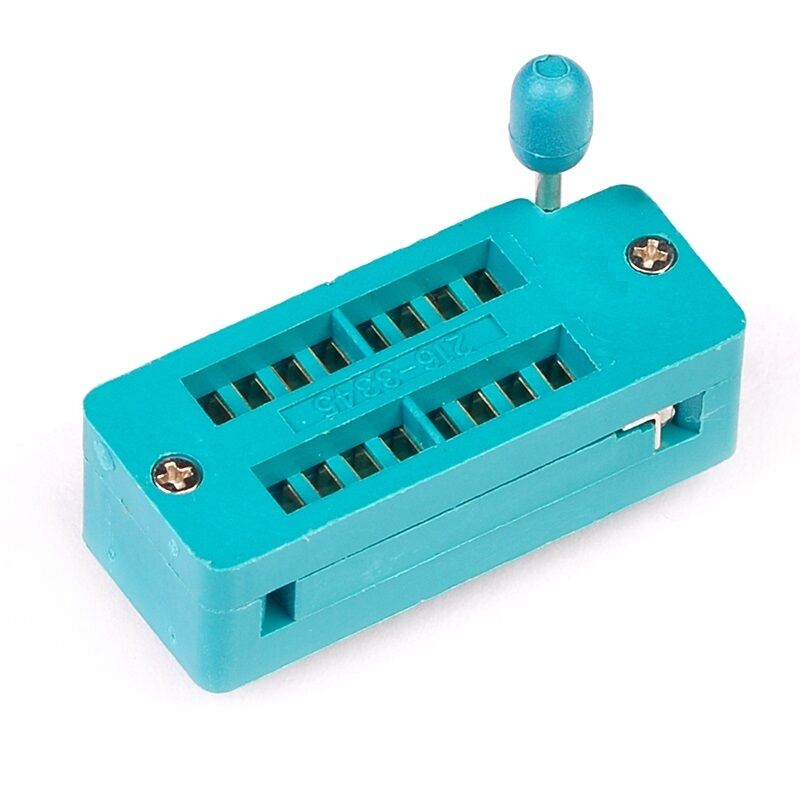 16P Locking Bed IC Socket Tester Connector Narrow Body Green