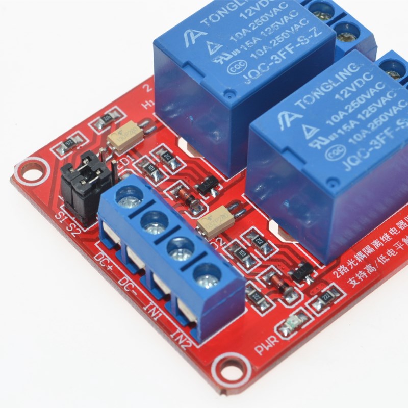 2 Channel Relay Module with Optocoupler Isolation Supports High and Low Trigger 5V 12V 24V
