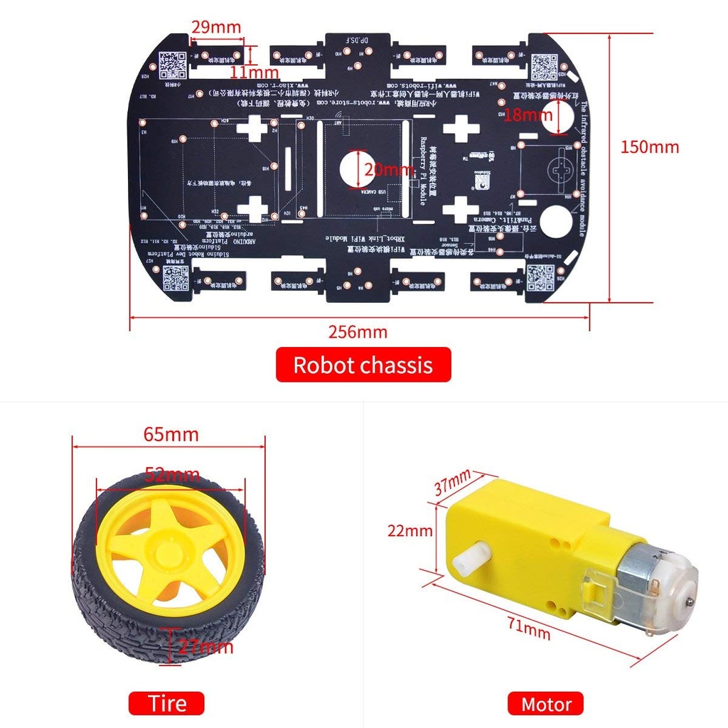 4WD Robot Chassis Kit with 4 TT Motor for Arduino/Raspberry Pi