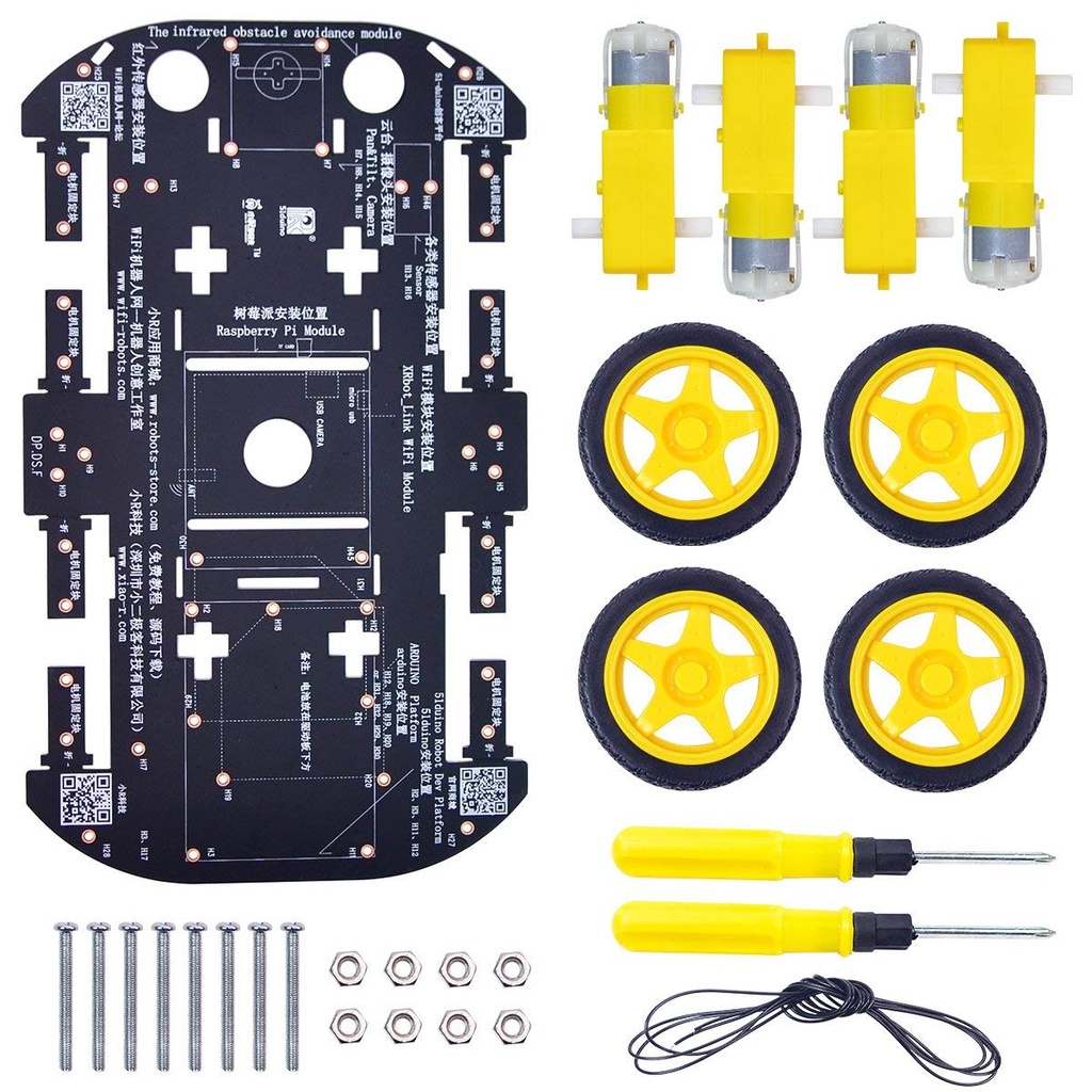 4WD Robot Chassis Kit with 4 TT Motor for Arduino/Raspberry Pi