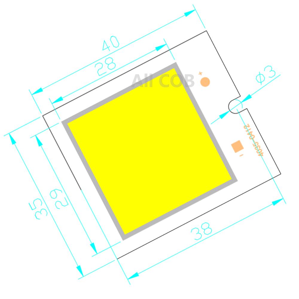 3W 6W LED COB Light Module 40*35mm DC 12-14V Warm White/ White 