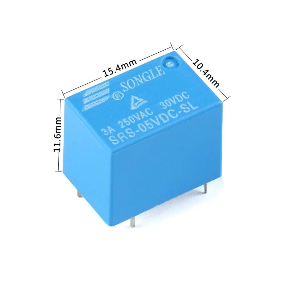 6 Pin Mini Power Relay SRS-05V 12V 3A 4100 Relays PCB