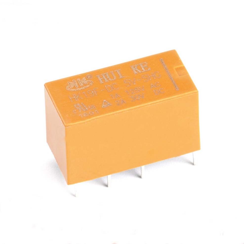  8 Pin Mini Power Relay HK19F-DC3V 5V 9V 12V 24V-SHG 2A Yellow 